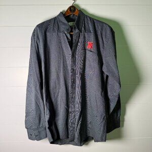 Nebraska Cutter Buck Long Sleeve Shirt Size XL Black & White Check N Logo